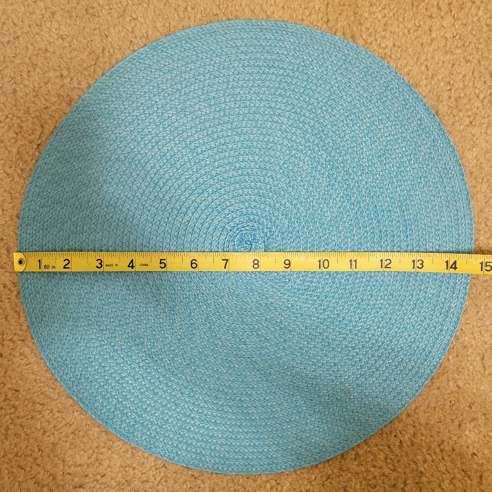 Set of 8 Round Turquoise Placemats